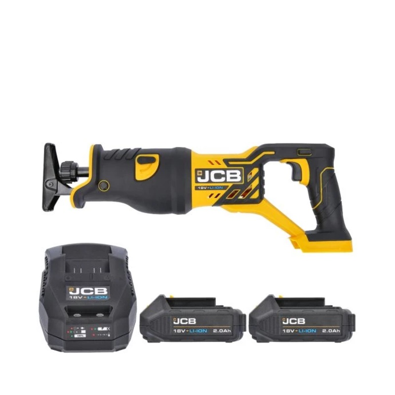 JCB 21-18RS-B 18V Cordless Reciprocating Saw With 2 x 2.0Ah Batteries & Charger