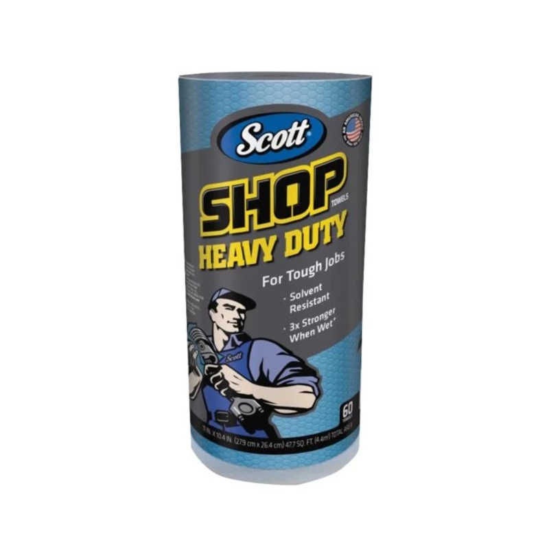 Kimberley Clarke KCL32992B SCOTT Blue Heavy-Duty Shop Cloth Roll