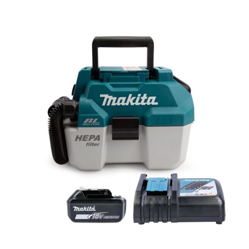 Makita DVC750 18V Brushless Wet / Dry Vacuum Cleaner With 1 x 3.0Ah Battery & ChargerWith 1 x 3.0Ah Battery & Charger