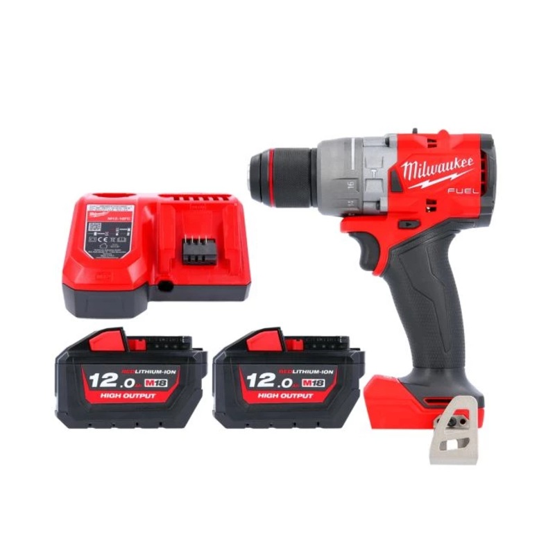 Milwaukee M18FPD3 18V FUEL Cordless Combi Drill With 2 x 12.0Ah Batteries & Charger