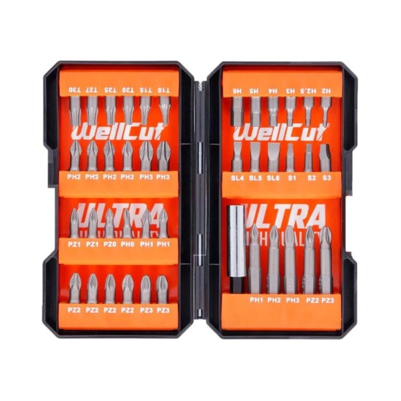WellCut WC-SDB42U Multi-Functional Ultra High Quality Screwdriver Bit Set with Storage Case + 42 Pcs