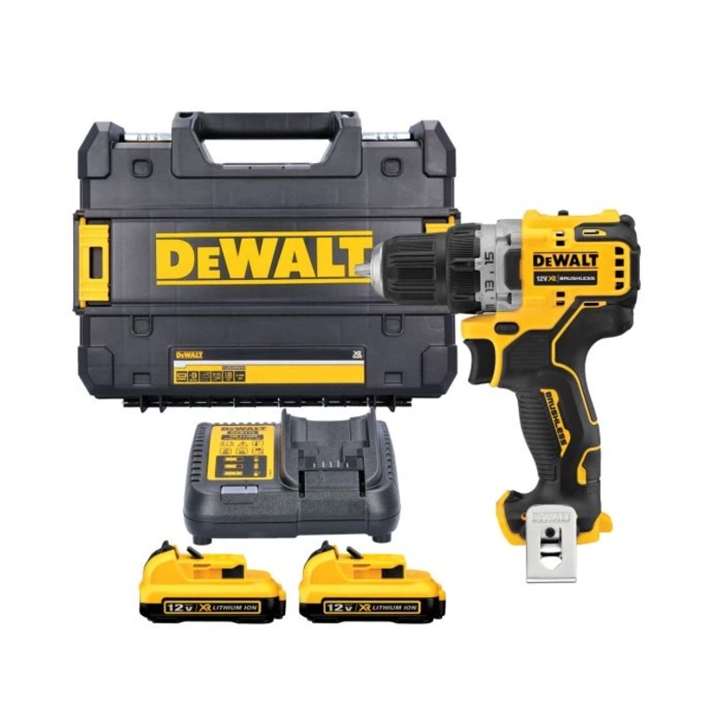 DeWalt DCD701D2-GB 10.8V / 12V XR Sub Compact Drill Driver With 2 x 2.0Ah Batteries, Charger & Case
