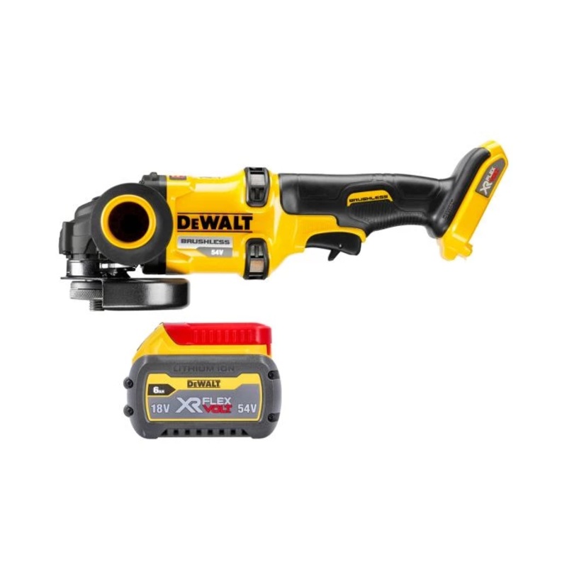 DeWalt DCG418 54V XR Cordless Brushless FlexVolt 125mm Angle Grinder With 1 x 6.0Ah Battery