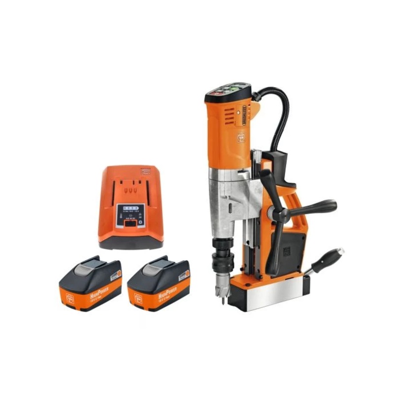 Fein AKBU 35 PMQW 18V SELECT 35mm Cordless Brushless Mag Drill With 2 x 5.2Ah Batteries & Charger