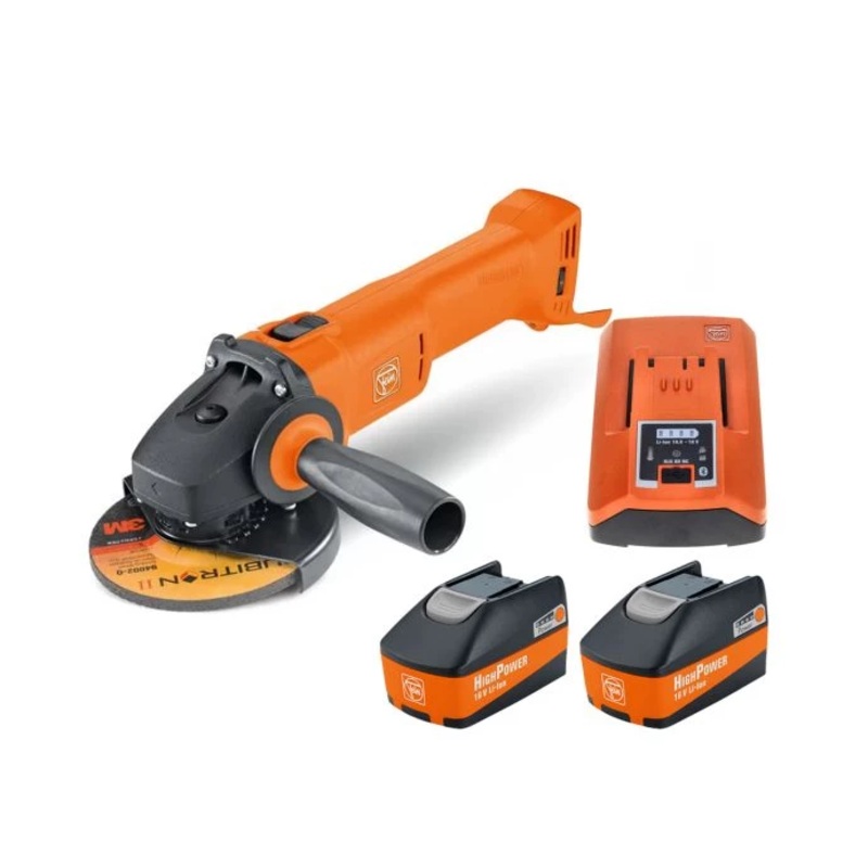 Fein CCG 18-115 BL Select 18V 115mm Brushless Angle Grinder With 2 x 5.2Ah Batteries & Charger