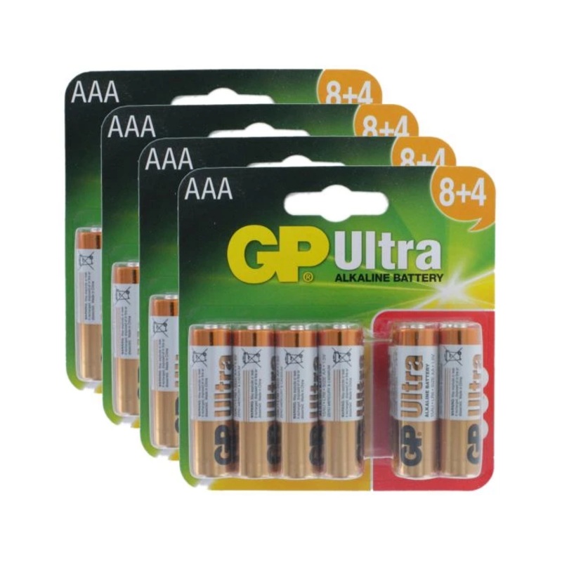 GP AAA Plus Ultra Alkaline 1.5V Long Lasting Batteries Pack of 48 for LR03, MX2400, MN2400