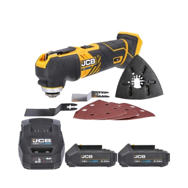 JCB 21-18MT-B 18V Li-Ion Oscillating Multi-Tool With 2 x 2.0Ah Batteries & Charger