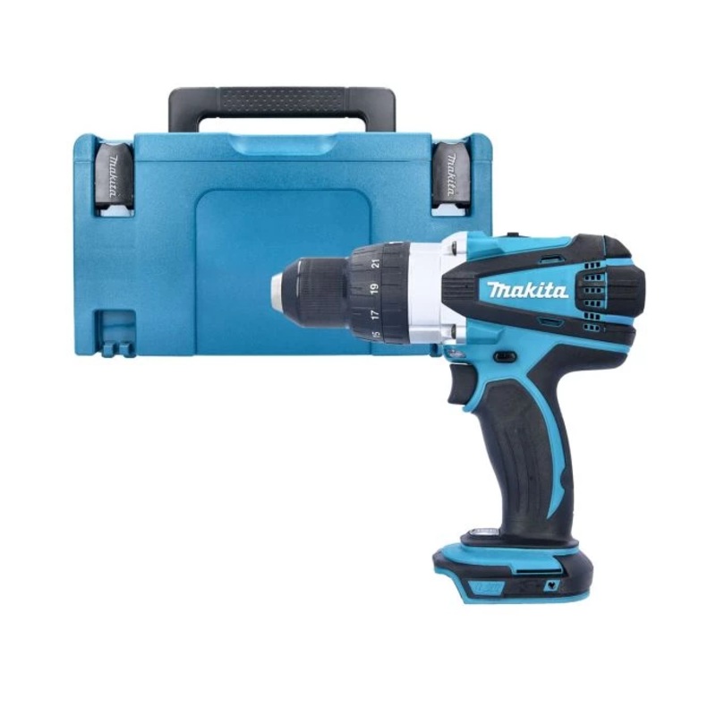 Makita Combi Drill DHP458Z 18V LXT Cordless 1/2″ 2-Speed Keyless Chuck Max 91Nm With Case Type 3 & Inlay