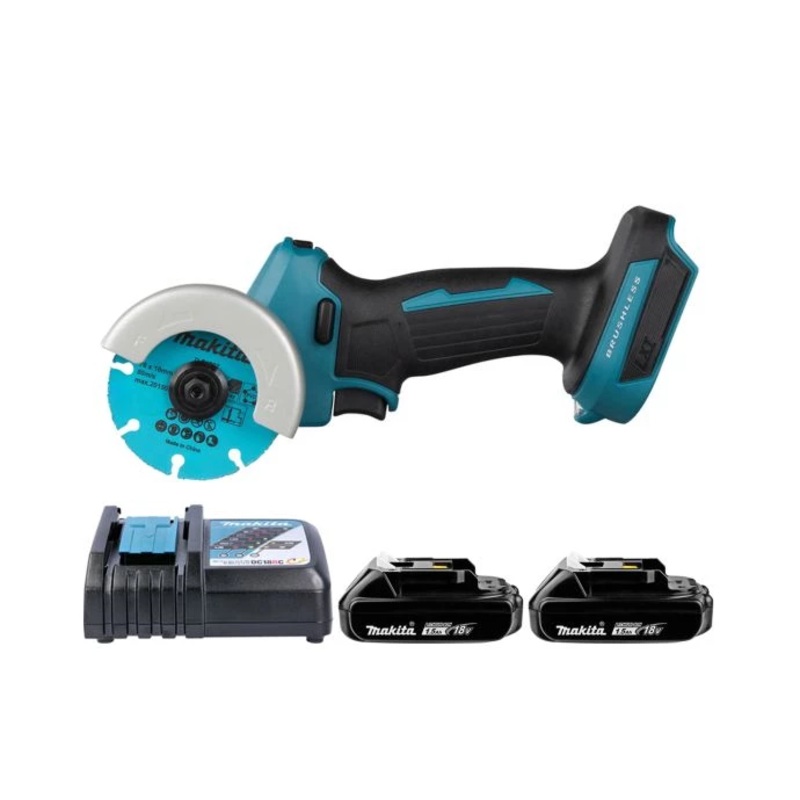 Makita Cut-Off Saw DMC300Z 18V LXT Cordless Brushless 76mm With 2 x 1.5Ah Batteries & Charger