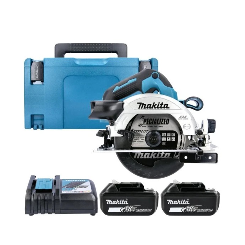 Makita DHS660Z 18V LXT 165mm Cordless Brushless Wood Cutting Saw Circular Saw With 2 x 3.0Ah Batteries, Charger, Case