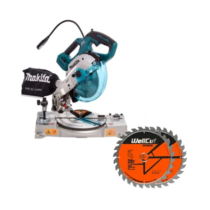 Makita DLS600 18V Mitre Saw + 28T Extreme Blade Pack of 2