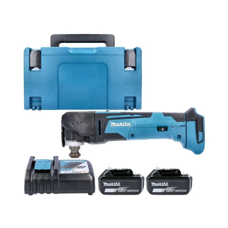 Makita Multi Tool DTM51Z 18V LXT Cordless With 2 x 6.0Ah Batteries, Charger & Case Type 3