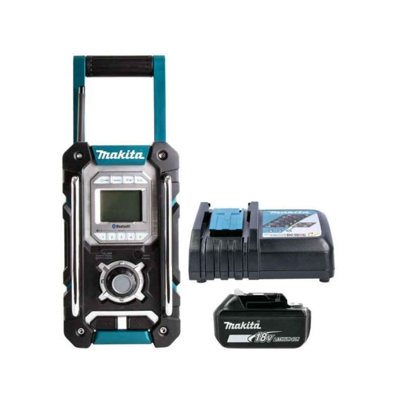 Makita Radio DMR106 7.2V/18V CXT/LXT Cordless/AC FM/AM Jobsite With Bluetooth, USB & AUX With 1 x 6.0Ah Battery & Charger
