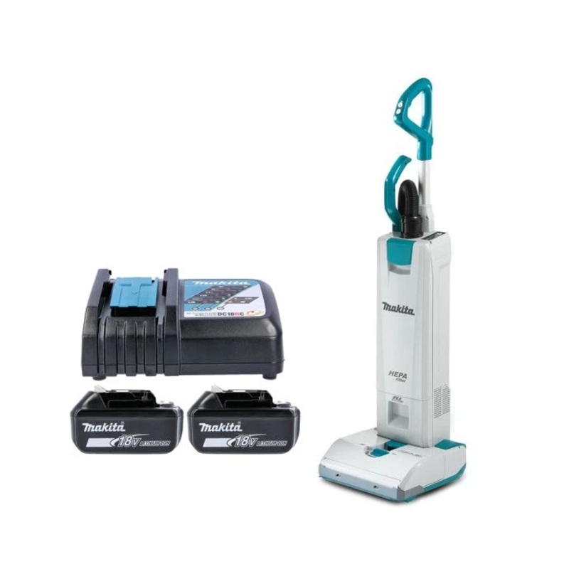 Makita Upright Vacuum Cleaner DVC560Z 18V/36V LXT Cordless Brushless HEPA Filter 3-Speed 5L With 2 x 6.0Ah Batteries & Charger
