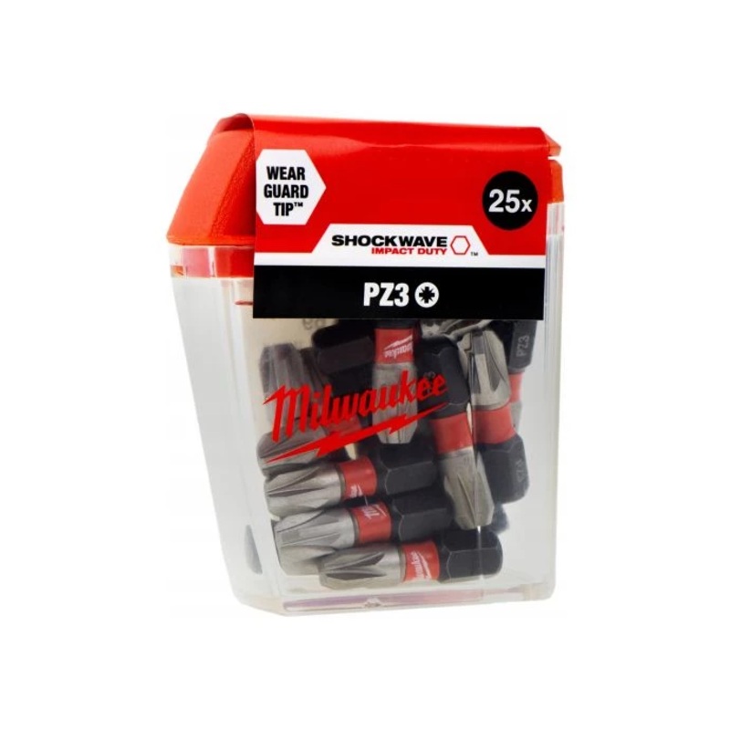 Milwaukee 4932472043 PZ3 25mm Shockwave Screwdriver Bits 25 Piece