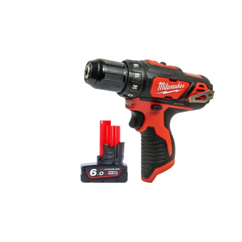 Milwaukee M12BDD 12V Cordless Sub Compact Drill Driver With 1 x 6.0Ah Battery
