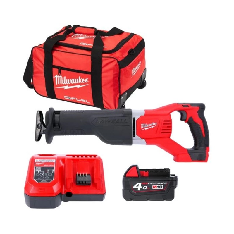 Milwaukee M18BSX 18V Heavy Duty Reciprocating Saw With 1 x 4.0Ah Batteries, Charger & 24″ Bag