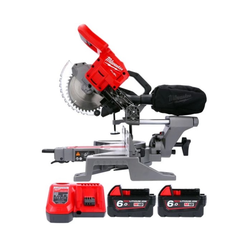 Milwaukee M18FMS190 18V Cordless FUEL 190mm Mitre Saw With 2 x 6.0Ah Batteries & Charger