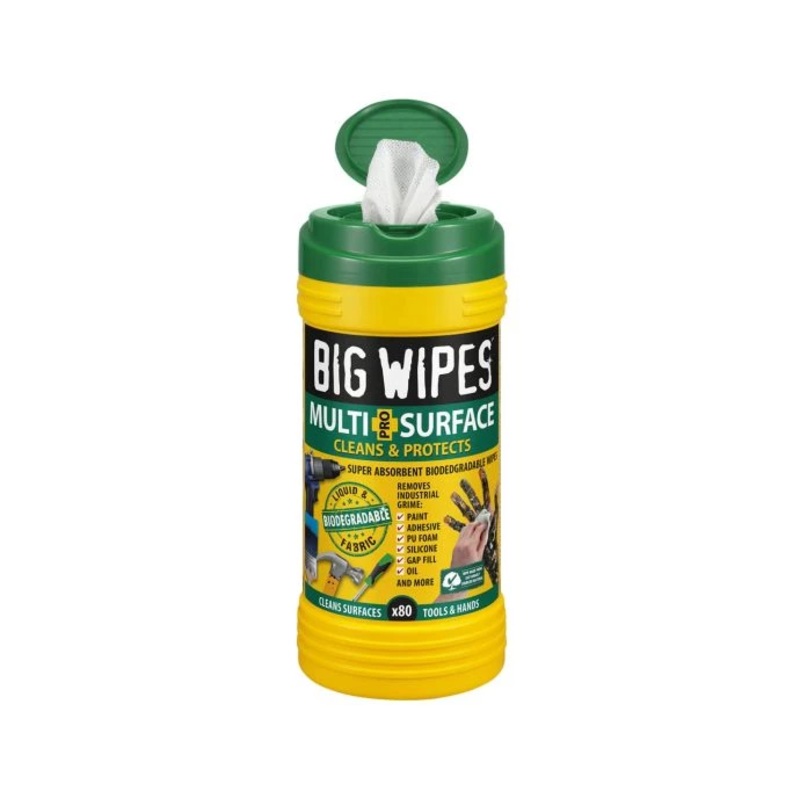 Big Wipes BGW2440 Multi-Surface PRO+ 4×4 Bio Wipes (Tub of 80)