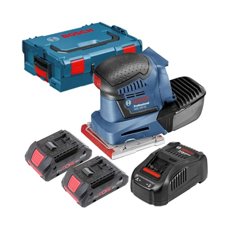 Bosch GSS 18V-10 18V Sander + 2 x 4Ah Batteries,Charger,Case