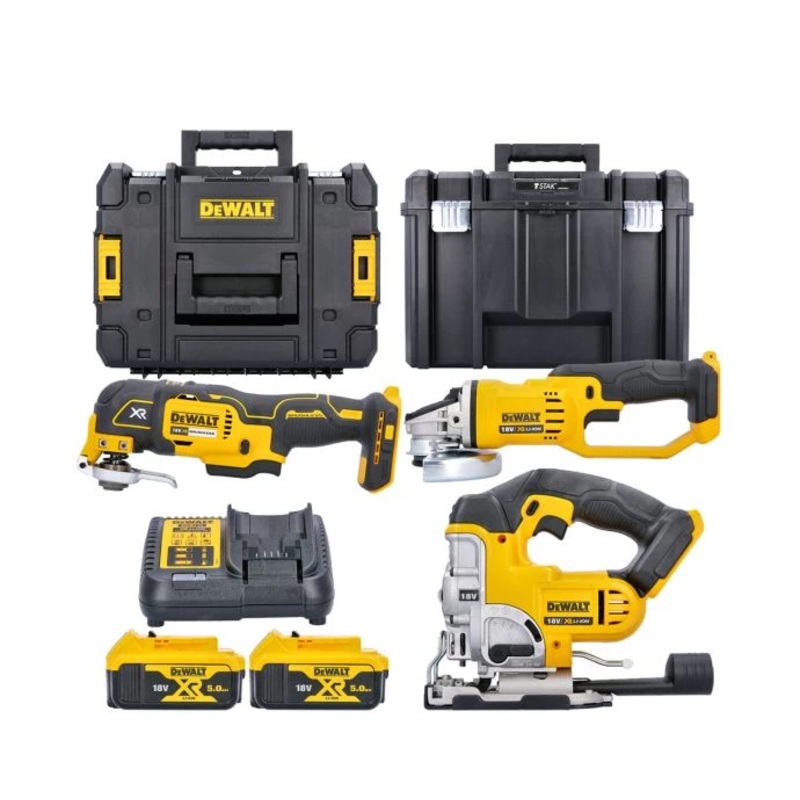 DeWalt DCK389P2T 18V 3 Piece Power Tool Kit With 2 x 5.0Ah Batteries, Charger & Tool Boxes