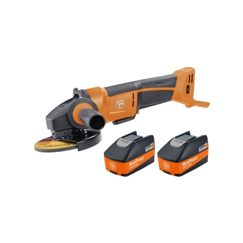 Fein CCG 18-115 BLPD SELECT 18V 115mm Cordless Brushless Angle Grinder With 2 x 5.2Ah Batteries