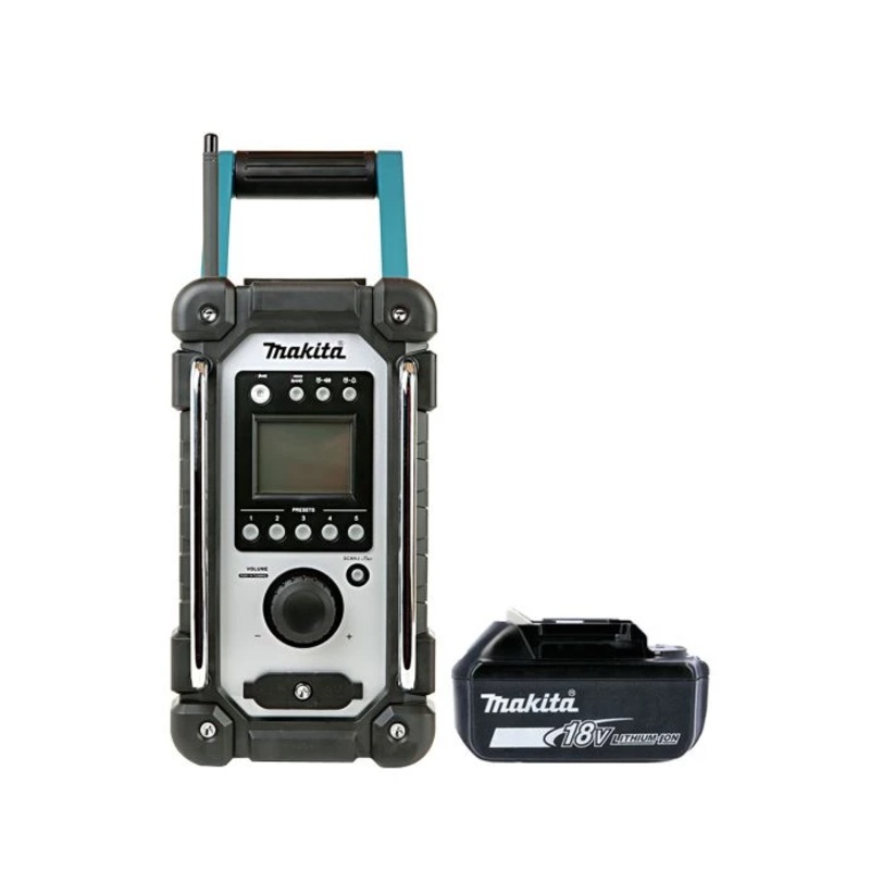 Makita Radio DMR107 14.4V/18V CXT/LXT Cordless/AC FM/AM Jobsite With AUX With 1 x 5.0Ah Battery