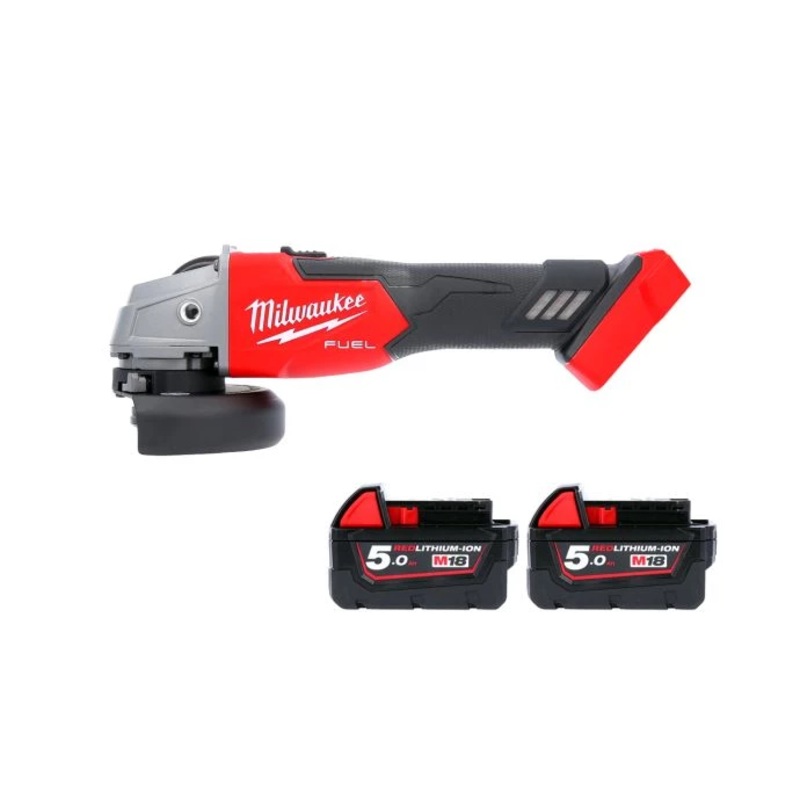 Milwaukee M18FSAG115X 18V Cordless Brushless 115mm FUEL Angle Grinder With 2 x 5.0Ah Batteries