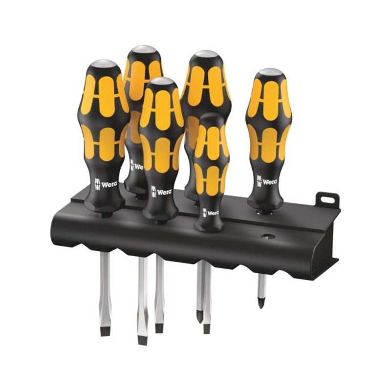 Wera 05018287001 932/918/6 Screwdriver Set 6 Piece Kraftform Chiseldriver and Rack