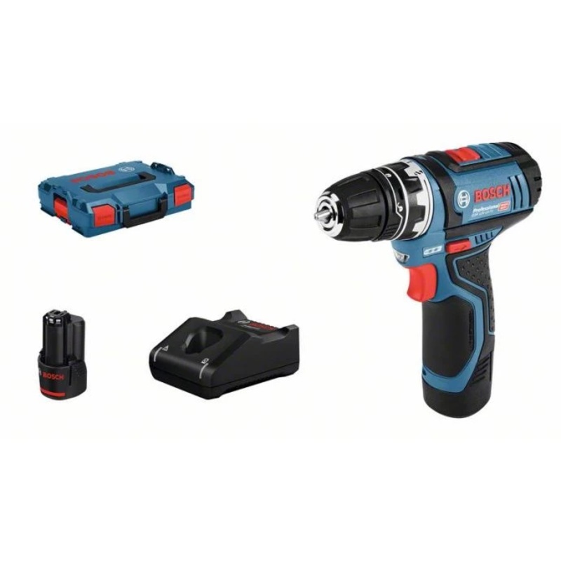 Bosch GSR 12V-15 FC (2x GBA 2.0Ah, GAL 12V-40, GFA 12-B attachment, L-BOXX) 12V Drill Driver – 06019F6071