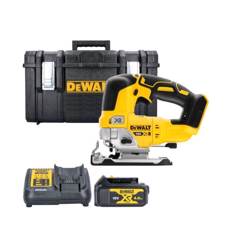 DeWalt DCS334N 18V XR Cordless Brushless Top Handle Jigsaw 1 x 4.0Ah Battery, Charger & TSTAK Case