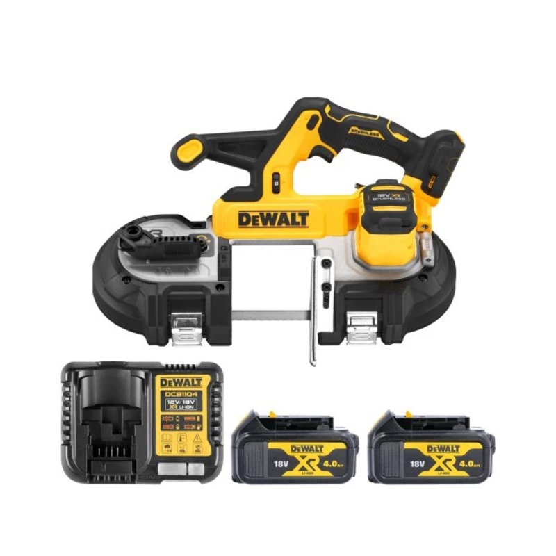 DeWalt DCS378N 18V XR Cordless Brushless Mid Sized Band Saw With 2 x 4.0Ah Batteries & Charger