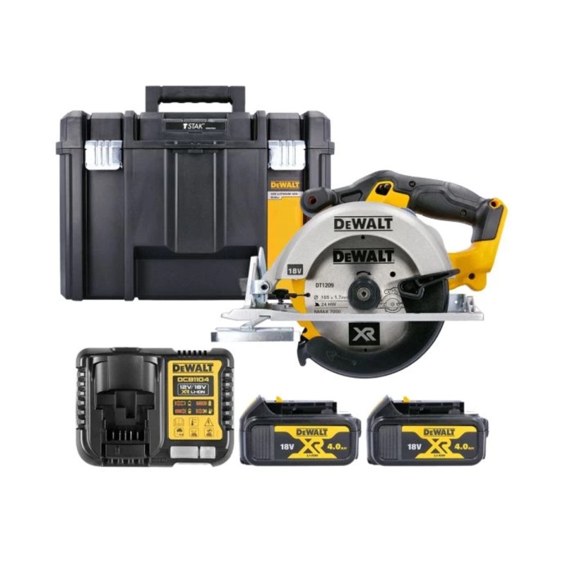 DeWalt DCS391 18V XR li-ion 165mm Circular Saw With 2 x 4.0Ah Batteries, Charger & Case