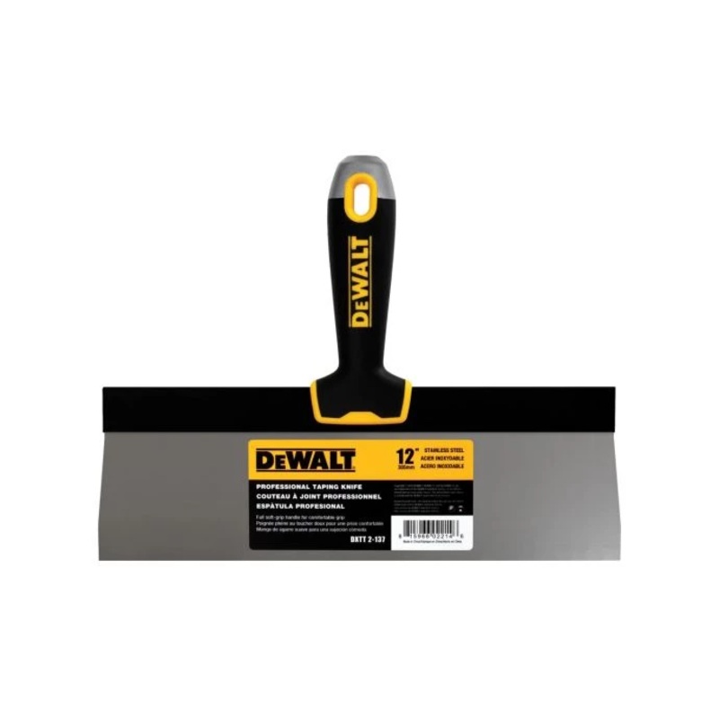 DeWalt DDW2137 300mm / 12 Stainless Steel Taping Knife With Soft Grip Handle