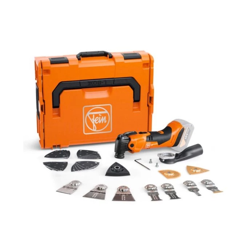 Fein AMM 500 Plus Top Select AS 18V AMPShare Cordless Brushless Oscillating Multi Tool With 31 Piece Accessories in Case – 71293863000