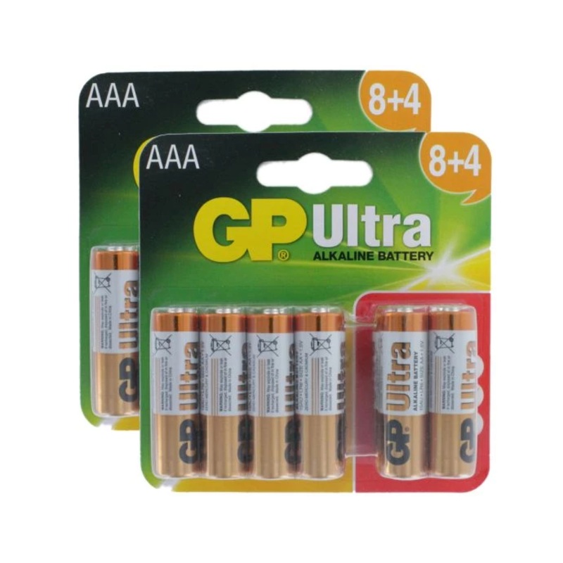 GP AAA Plus Ultra Alkaline 1.5V Long Lasting Batteries Pack of 24 for LR03, MX2400, MN2400