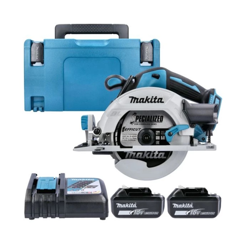Makita Circular Saw DHS680Z 18V LXT 165mm Cordless Brushless Wood Cutting Saw With 2 x 6.0Ah Batteries, Charger & Case