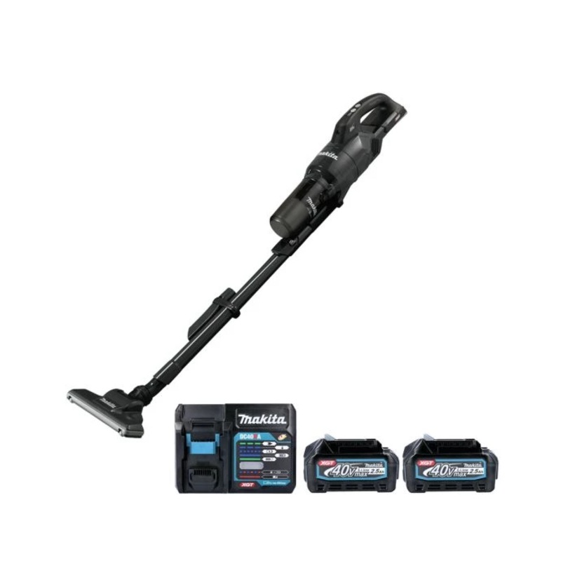 Makita CL003GD202 40Vmax XGT Cordless Brushless Vacuum Cleaner With 2 x 2.5Ah Batteries & Charger