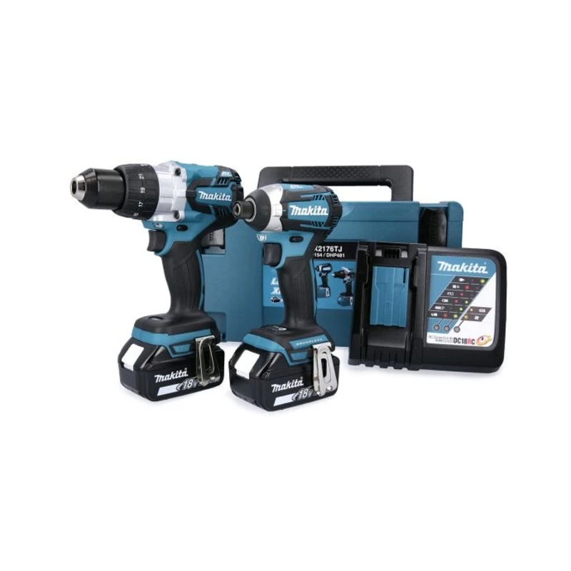 Makita DLX2176 18V Twin Pack + 2 x BL1830, Charger & Case