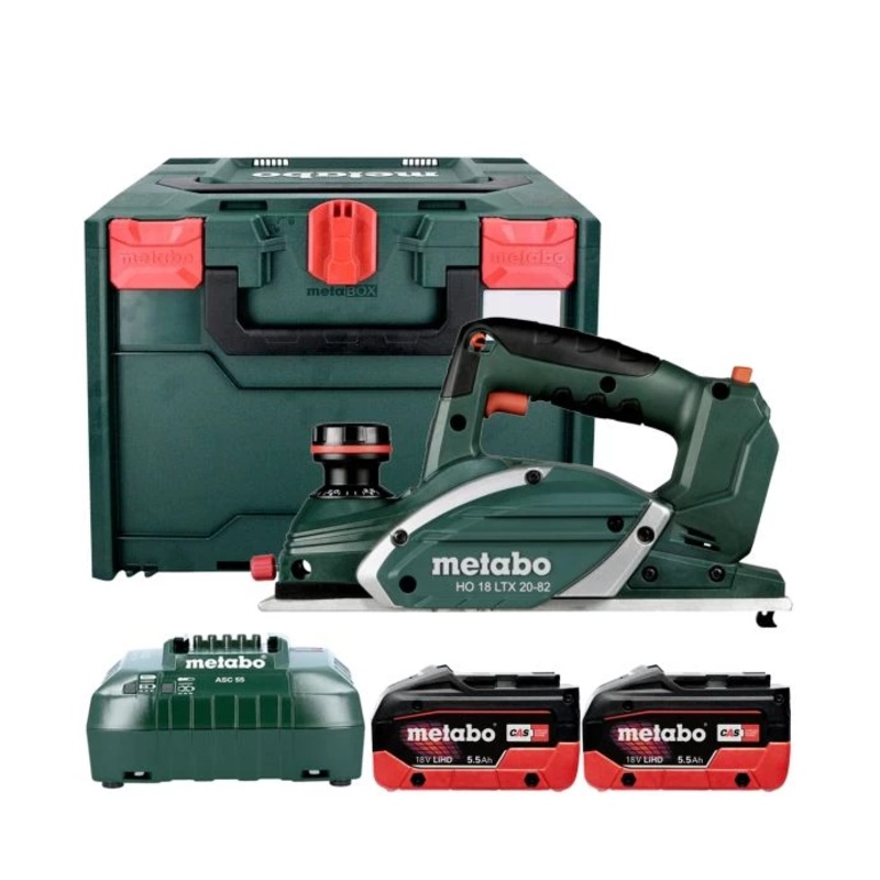Metabo HO 18 LTX 20-82 18V Cordless 82mm Planer With 2 x 5.5Ah Batteries, Charger & MetaBox