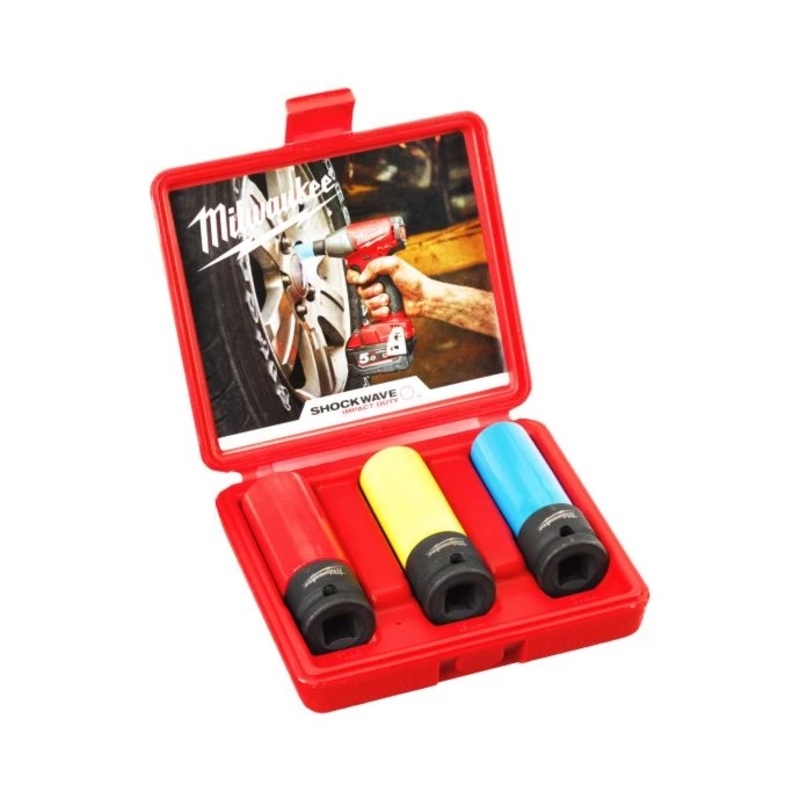 Milwaukee 4932451568 Shockwave Automotive 3 Piece Impact Socket Set