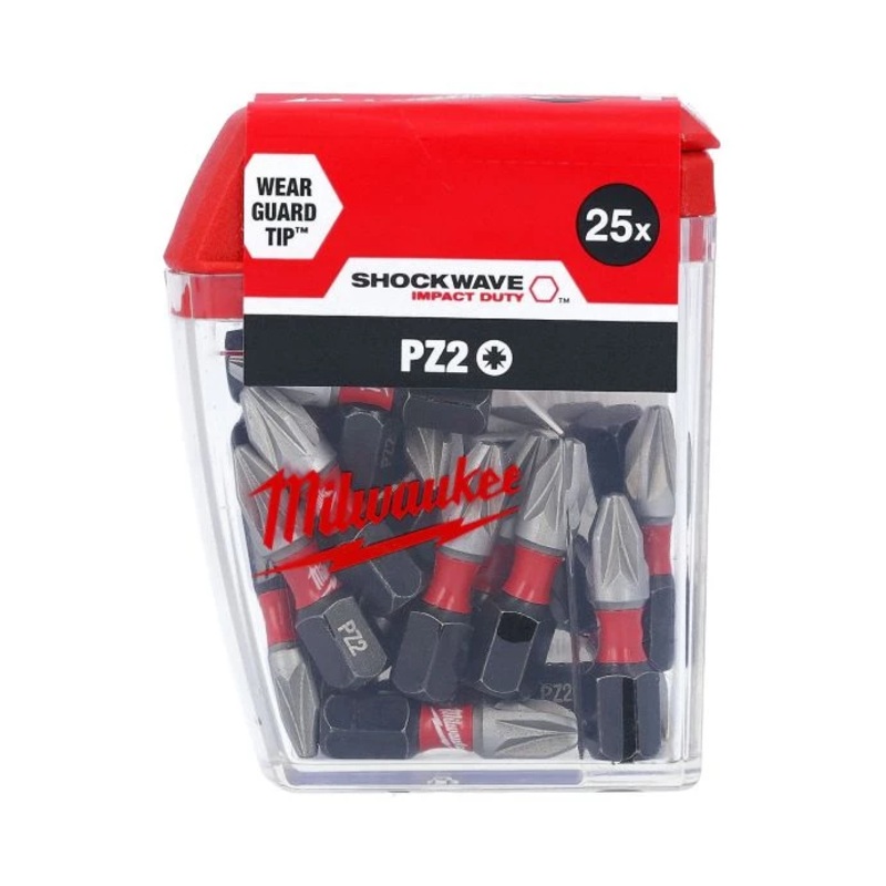 Milwaukee 4932472041 SHOCKWAVE PZ2 25mm Screwdriver Bits 25 Piece