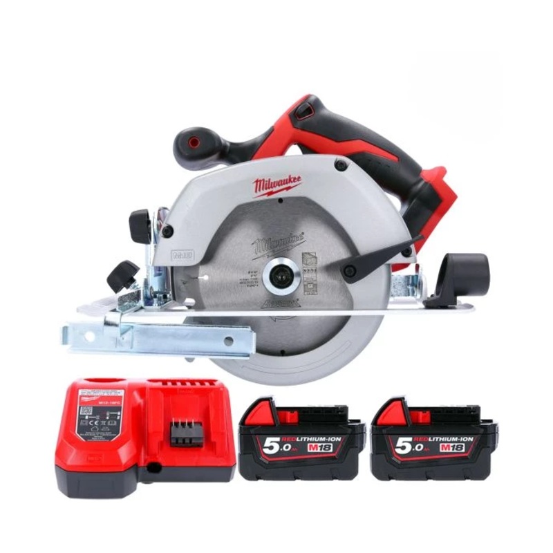 Milwaukee HD18CS M18 18V 165mm Circular Saw With 2 x 5.0Ah Batteries & Charger