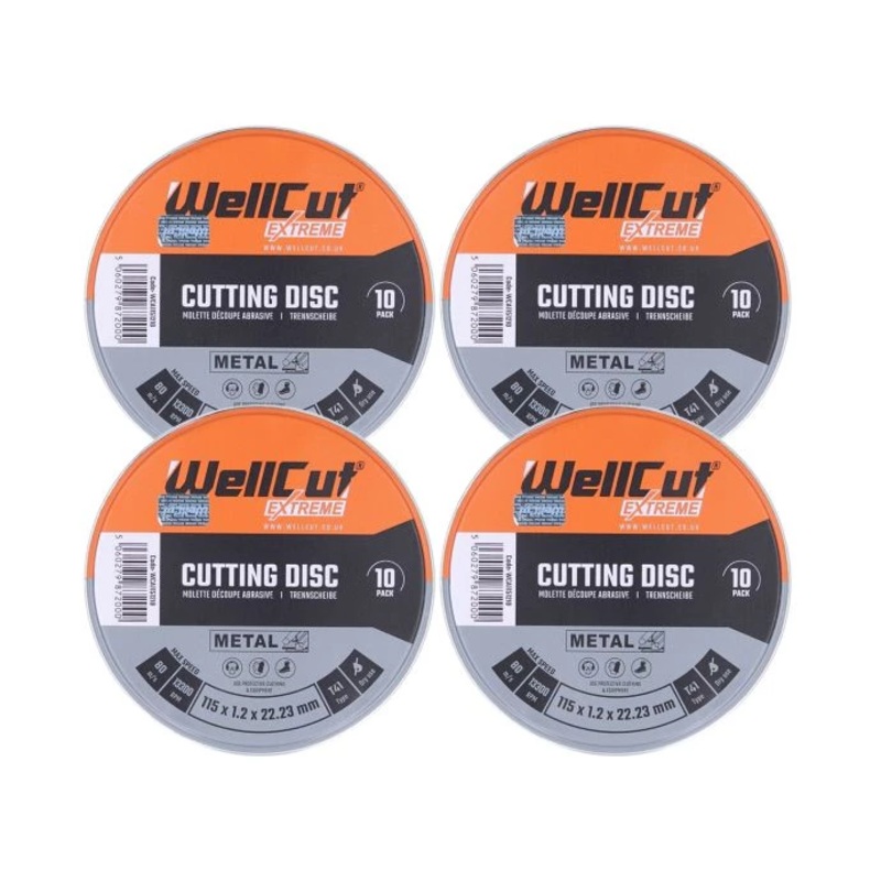 WellCut Metal Cutting Discs 115mm x 22.23mm 40pcs Angle Grinder Cutting Wheel for Metal Stainless Steel Aluminium