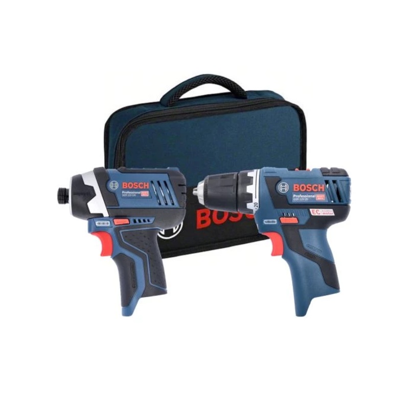 Bosch GDR 12V-105 12V Cordless Impact Driver With GSR 12V-20 Drill Driver & Tool Bag