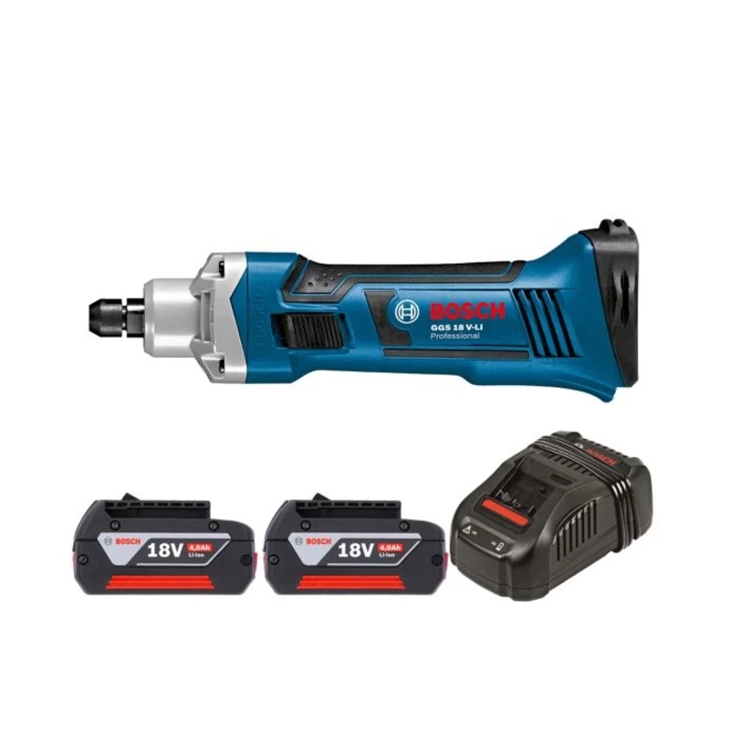 Bosch GGS18V-LI Professional Straight Grinder With 2 x 4.0Ah Batteries & Charger