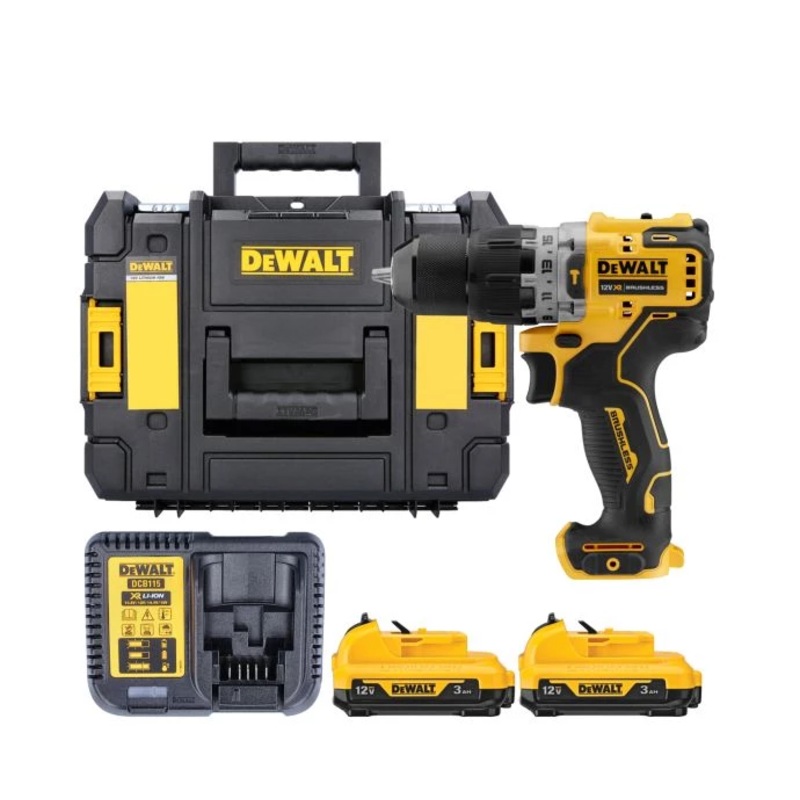 Dewalt DCD706 12V XR Cordless Brushless Sub Compact Combi Drill With 2 x 3.0Ah Batteries, Charger & TSTAK II Case