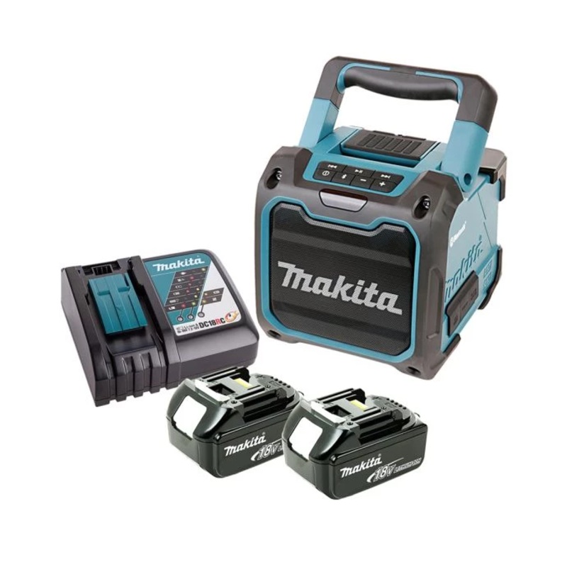 Makita DMR200 10.8V/18V Bluetooth Job Site Speaker With 2 x 5.0Ah Batteries & Charger