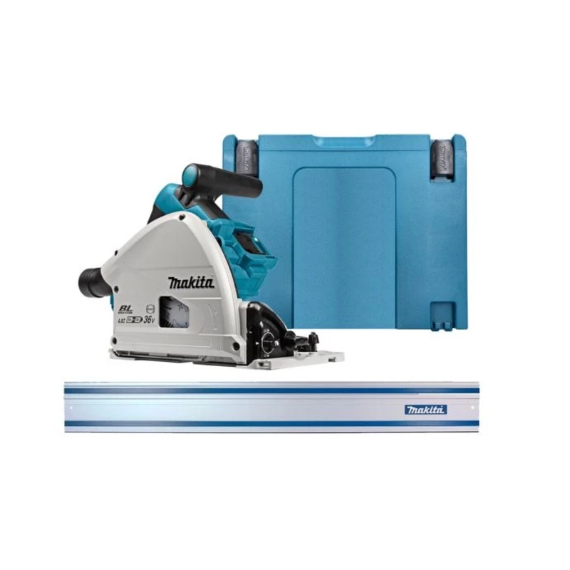 Makita DSP600 Twin 18V Cordless Brushless 165mm Plunge Saw with Case & 1.5M Guide Rail