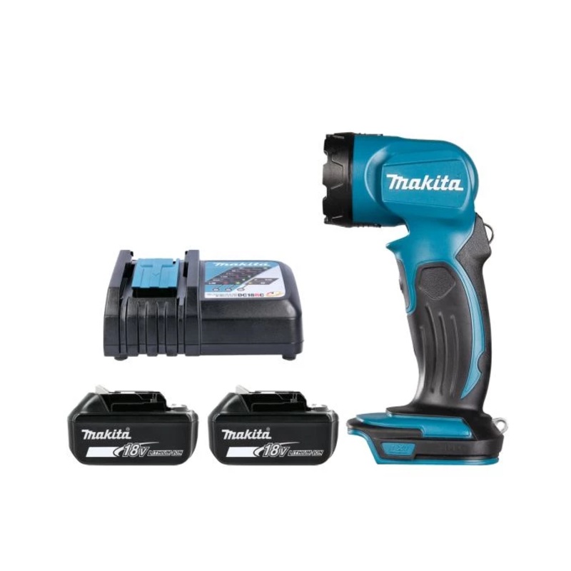 Makita LED Flashlight DML815 14.4V/18V LXT Cordless 160 Lumen With 2 x 5.0Ah Batteries & DC18RC Charger